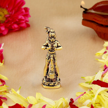 Estele Gold-Polished Hanumanji's showing Lord Rama in his Heart in standing position Idol for Home/Car Décor