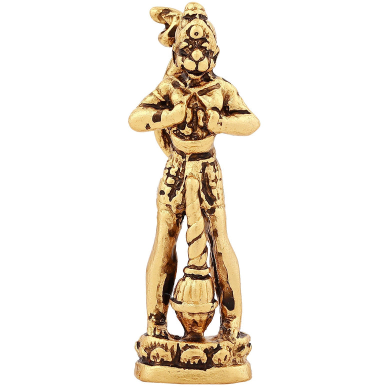 Estele Gold-Polished Hanumanji's showing Lord Rama in his Heart in standing position Idol for Home/Car Décor