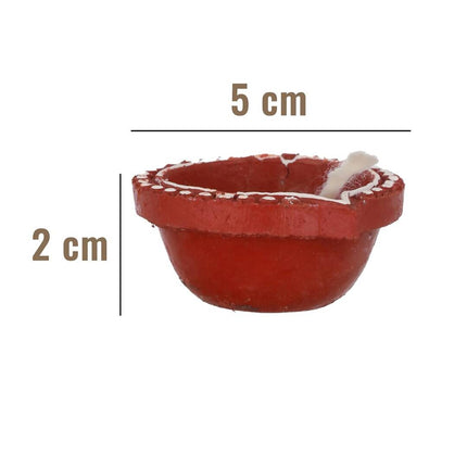 Tied Ribbons Red Blue Pack of 12 Handcrafted Terracotta Clay Oil Diya