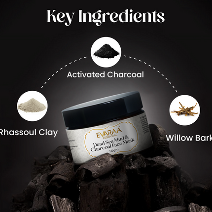 Evaraa Essential Dead Sea Mud and Charcoal Face Mask