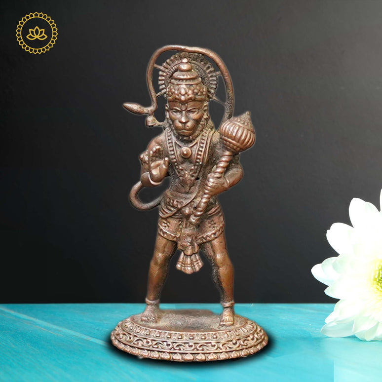 Copper Hanuman Standing Idol