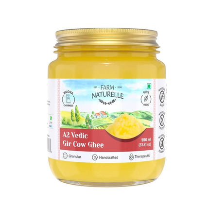 Farm Naturelle A2 Vedic Gir Cow Ghee | Cultured Ghee | Traditional Bilona Method | Pure A2 Ghee