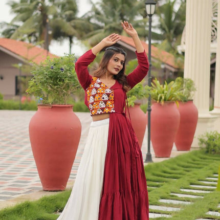 Aastha Fashion Off White Pure Cotton Designer Navratri Lehenga Choli Collection