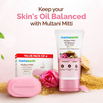 Mamaearth Multani Mitti Oil Balance Face Wash With Multani Mitti & Bulgarian Rose