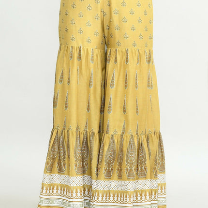 Joban Fashion Elegant Olive Green Cotton Sharara