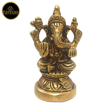 Tamas Brass Handmade Vinayakmoorti Ganesha Statue (Golden)