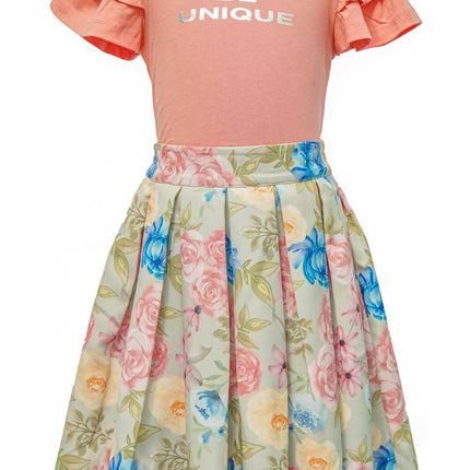 LH Luxury Fashion Liana Girls Tee & Skirt Set – Stylish & Comfortable Kids Co-ord