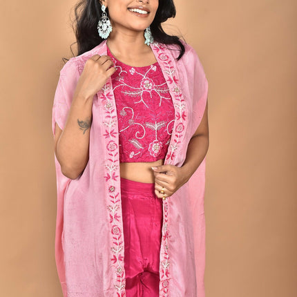 Morchari Women Hand Embroidery Crop Top-Rani