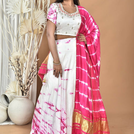 Morchari Women Tai Dai And Hand Embroidery Lehenga-Rani