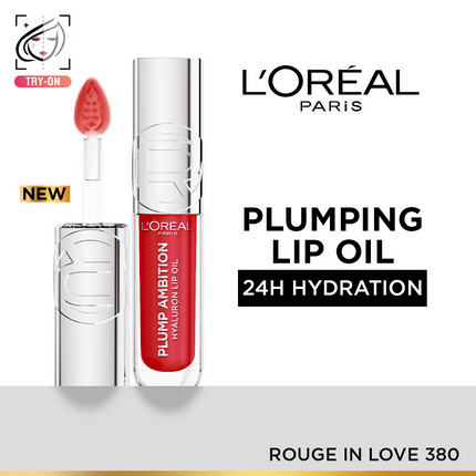 L'Oreal Paris Plump Ambition Hyaluron Lip Oil - 380 Rouge In Love
