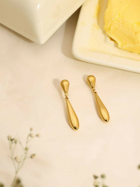 Golden Drop Earrings - Ruby Raang