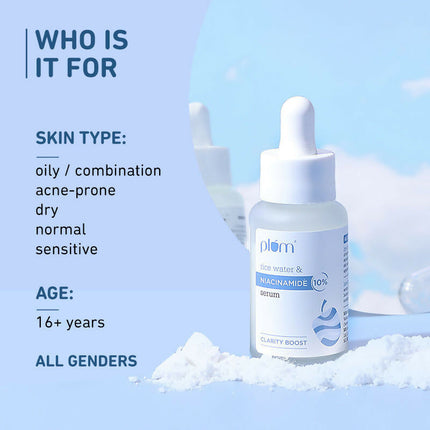 Plum 10% Niacinamide Brightening Face Serum With Rice Water - Fades Blemishes & Dark Spots, Beginner Friendly