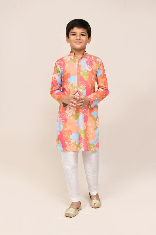 Joban Fashion Linen Cotton Multicolor Kurta With Straight Fit Pant