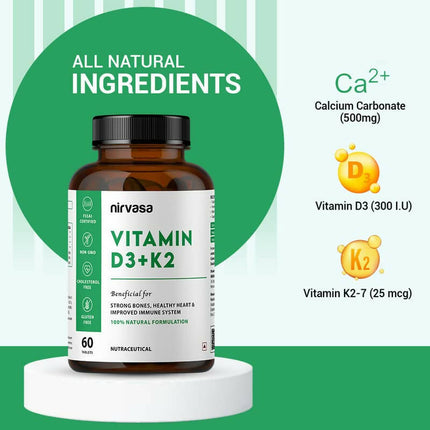 Nirvasa Vitamin D3 + K2 Tablets