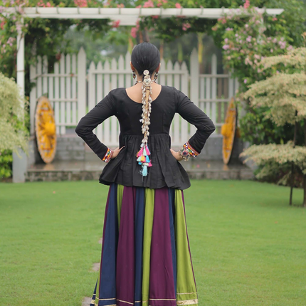 Lorenvalley Fashion Multicolor Rayon with Attractive Gota-Patti Lace Lehenga Choli