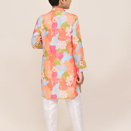 Joban Fashion Linen Cotton Multicolor Kurta With Straight Fit Pant