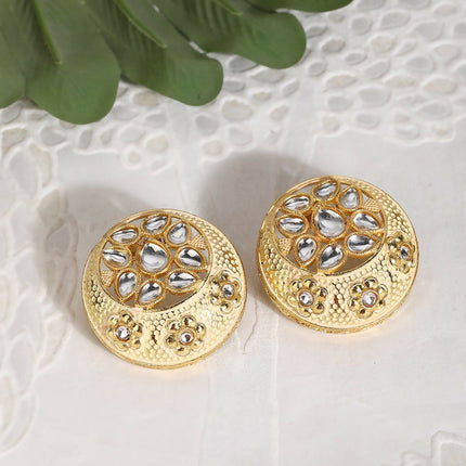 Joban Fashion Women Handcrafted Matte Gold Earrings