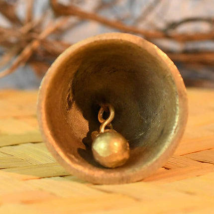 CraftVatika Gold-Toned Brass Hand Held Pooja Bell