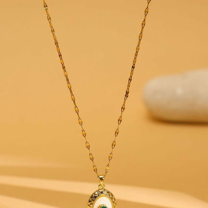 Antique Finish Crystal Necklace - Ruby Raang