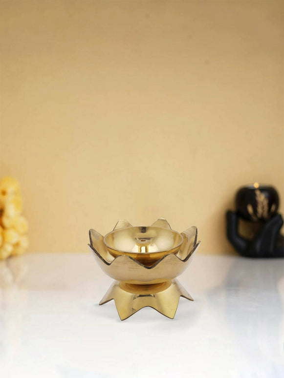 CraftVatika Gold-Toned Brass Handmade Diya