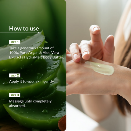 Lotus Botanicals 100% Pure Argan & Aloe Vera Extracts HydraMelt Body Butter