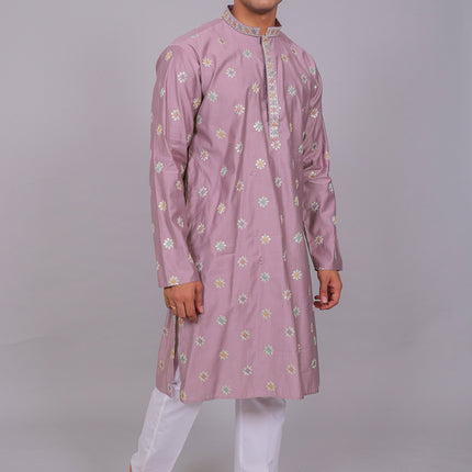 Bluesaanchi Handcrafted Cotton Kurta Pajama Set for Men – Purple