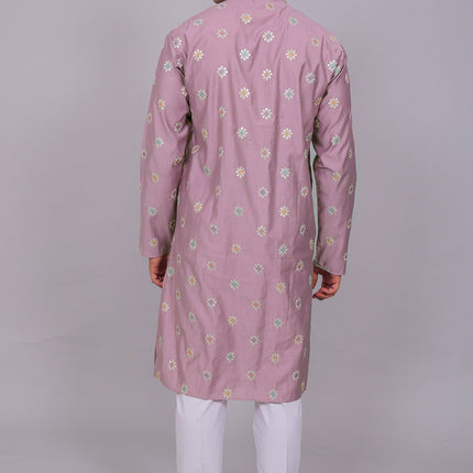 Bluesaanchi Handcrafted Cotton Kurta Pajama Set for Men – Purple