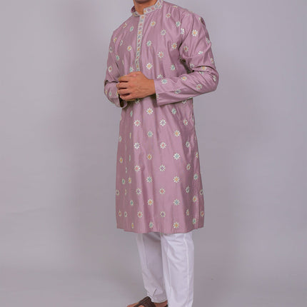 Bluesaanchi Handcrafted Cotton Kurta Pajama Set for Men – Purple