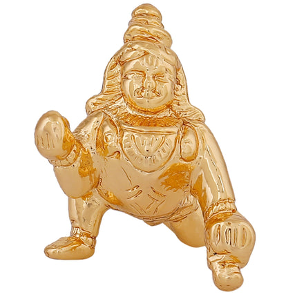 Estele Gold-Polished Divine Lord Krishna Idol for Home/Car Decor