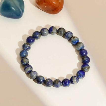 Lapis Lazuli Blue Tined Crystal Beads Bracelet - Ruby Raang