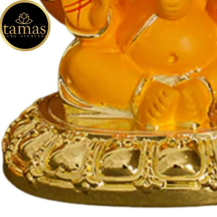 Tamas Gold-Polished Gaj Karna Ganesh Idol Orange & gold Color