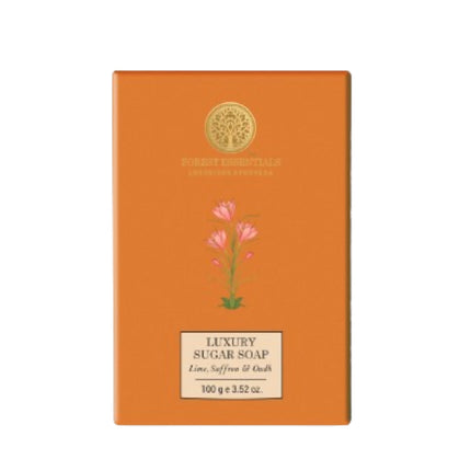 Forest Essentials Luxury Sugar Soap Lime Saffron & Oudh