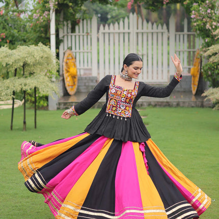 Lorenvalley Fashion Multicolor Rayon with Attractive Gota-Patti Lace Lehenga Choli