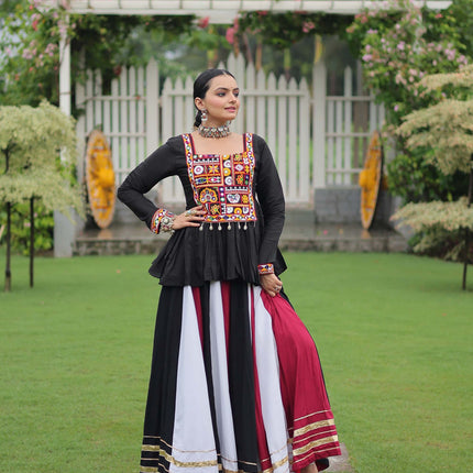 Lorenvalley Fashion Multicolor Rayon with Attractive Gota-Patti Lace Lehenga Choli