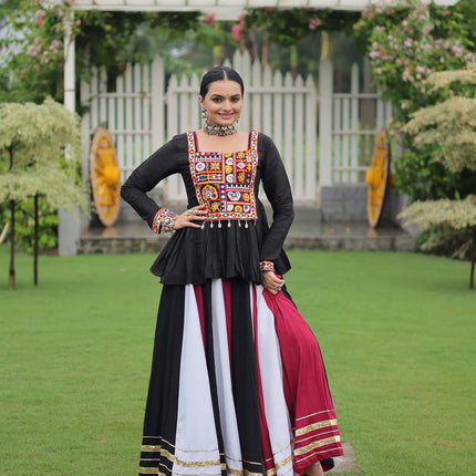 Lorenvalley Fashion Multicolor Rayon with Attractive Gota-Patti Lace Lehenga Choli