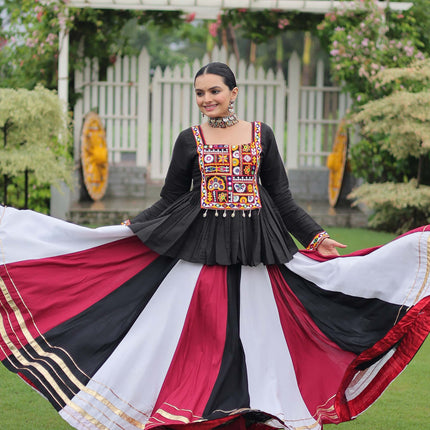 Lorenvalley Fashion Multicolor Rayon with Attractive Gota-Patti Lace Lehenga Choli