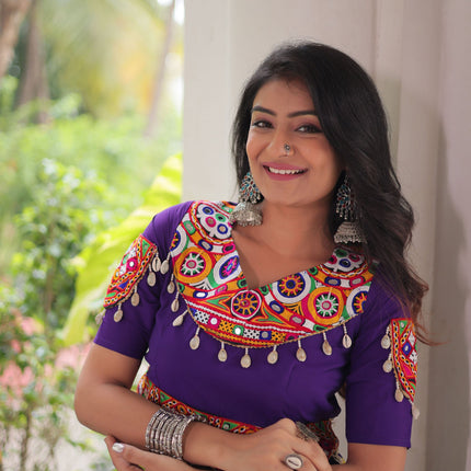 Lorenvalley Fashion Multicolor Roman Silk with Attractive Colour Combination Roman Fabric Gota Lace work Lehenga Choli