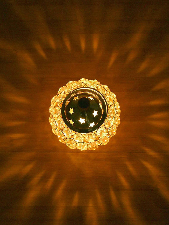 Craftvatika Gold Toned Brass Decorative Akhand Diya Oil Lamp