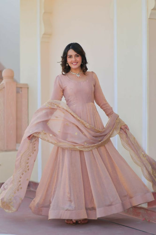 Aastha Fashion Chiku Fendy Chiffon 12 Kali Stitched Party Wear Designer Gown