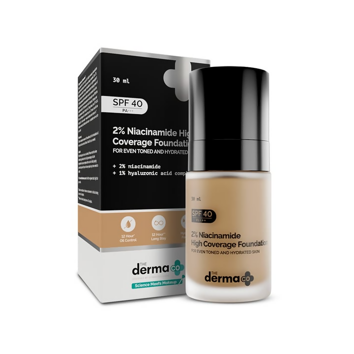 The Derma Co 2% Niacinamide High Coverage Foundation-04 Caramel