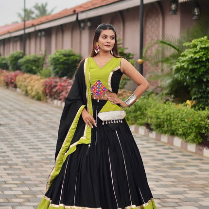 Aastha Fashion Black Pure Cotton Designer Navratri Lehenga Choli Collection