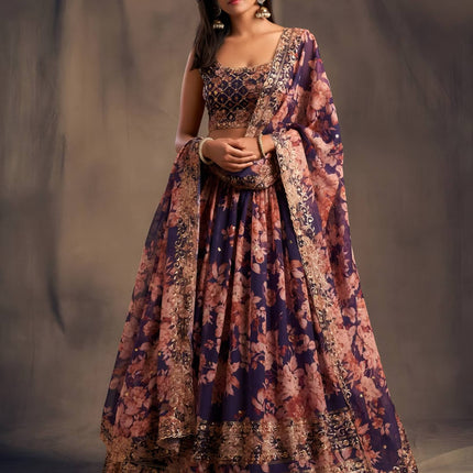Lehenga Mart Designer Bollywood Style Wedding Wear Lehenga Choli - Purple