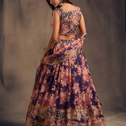 Lehenga Mart Designer Bollywood Style Wedding Wear Lehenga Choli - Purple