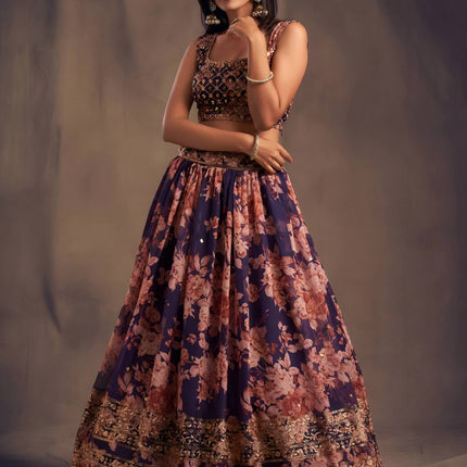 Lehenga Mart Designer Bollywood Style Wedding Wear Lehenga Choli - Purple