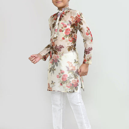 Joban Fashion Georgette Mustard Kurta With Straight Fit Pant