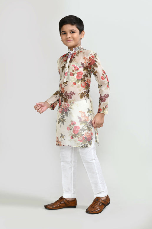 Joban Fashion Georgette Mustard Kurta With Straight Fit Pant