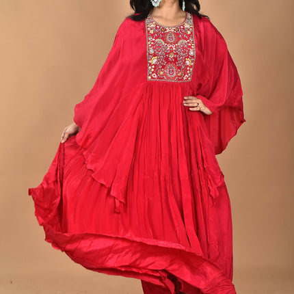 Morchari Kaftan Zari Embroidery Work Gown-Rani