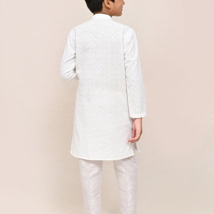 Joban Fashion Pure Linen White Kurta With Straight Fit Pant