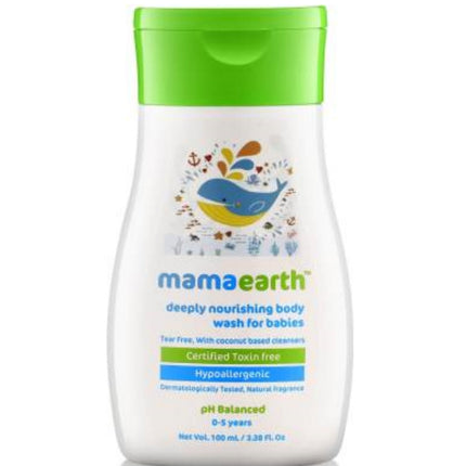 Mamaearth Deeply Nourishing Baby Body Wash For Natural Cleansers & Tear-Free Formula