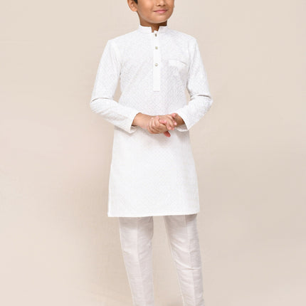 Joban Fashion Pure Linen White Kurta With Straight Fit Pant